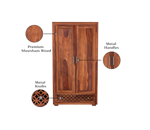 Muebles de Madera Hechos a Mano de Diseño Moderno, Armario de Madera Sheesham de Doble Puerta, Armario para Ropa, Armario de Almacenamiento - Product Image 5