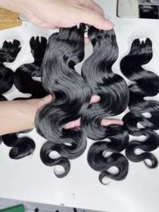 <b>Body</b> <b>Wave</b> Vietnamese Human Bundles 100% Virgin Double Drawn Super Double Drawn Permed Extensions Machine Double Weft - Product Image 2