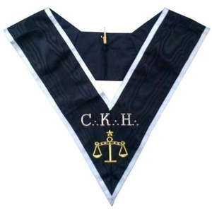 Collar de Rito Francés de 30 Grados Premier Grand Juge, Regalia Masónica Negra con Adornos y Escamas Plateadas para Oficiales de Logia - Product Image 1