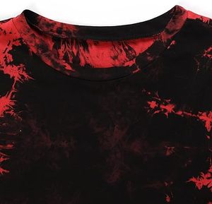 Camiseta informal tie-dye para mujer, holgada, para yoga, entrenamiento, verano, estilo urbano, de algodón, teñida por inmersión, hecha en Pakistán - Product Image 2