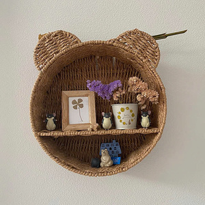 Tendencia de Moda: Estante Colgante de Pared de Mimbre Natural Ecológico y Sostenible, Diseño Único, Esencial para Habitaciones Infantiles, Venta al Por Mayor - Product Image 4