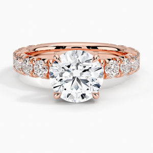 Anillo de Compromiso Ellora con Moissanita de Tres Cuartos de Corte y Engaste de Puntas Chapado en Oro de 14K para Boda y Aniversario - Product Image 3
