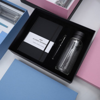 Offre Spéciale : Coffret Cadeau Carnet A5 Effet Cuir avec Bouteille en Verre à Double Paroi et Stylo – Idéal pour les Entreprises, les Clients B2B et les Utilisations au Bureau
