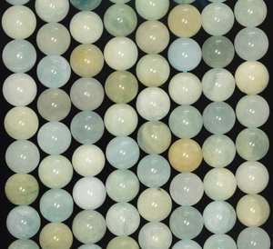 Perles rondes en pierre naturelle aigue-marine pour la fabrication de bijoux DIY, bracelets, colliers, artisanat, brin complet - Product Image 3