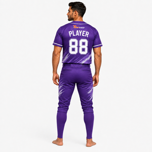 Uniforme de baseball unisexe pour équipe de lycée, facile d'entretien, respirant, en polyester, imprimé par sublimation, avec boutons sur le devant - Product Image 4