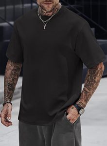 เสื้อยืดคอตตอนหนานุ่มทรงโอเวอร์ไซส์สำหรับผู้ชาย สไตล์ลำลอง คอกลม สตรีทแวร์ ขายส่ง - Product Image 3