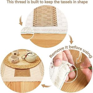 Eleganti Tovagliette Fatte a Mano in Cotone e Iuta Stile Boho - Product Image 3