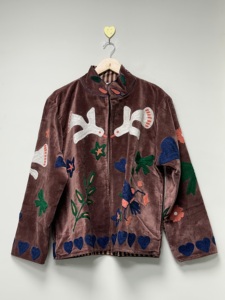 Embroidery <b>Velvet</b> Cotton Suzani <b>Jacket</b> Indian Style Boho Coat Unisex Bridesmaid Gift Winter <b>Jacket</b> Plus Size Open Front <b>Jacket</b> - Product Image 2