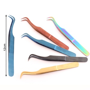 Pinzas de pestañas duraderas con revestimiento Antiestático de acero inoxidable hechas a mano profesionales que evitan que las pestañas se peguen - Product Image 5