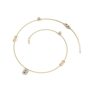 Bracelet à breloques lettre B avec cristaux en strass, argent 925, moissanite, classique, unisexe, cadeau, bijoux, pendentif tendance - Product Image 2