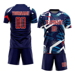 บริการรับผลิตชุดฟุตบอลชายแบบ OEM ตามสั่ง MOQ ต่ำ ดีไซน์ล่าสุด / ชุดฟุตบอลชายคุณภาพสูงพร้อมปักชื่อทีมตามสั่ง - Product Image 6