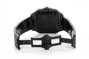 Reloj BOJ CATie.R009 Negro y Blanco con Diamantes VVS, Lujoso, de Aleación de Vidrio y Acero Inoxidable, Completamente Cubierto de Moissanita, Movimiento Automático, 41 mm - Product Image 4