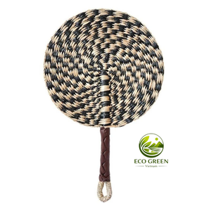 Eco Friendly Handmade Seagrass Fan Multicolor Oval Round Shape Decorative Fan for <b>Wedding</b> Party Home Gift - Product Image 4