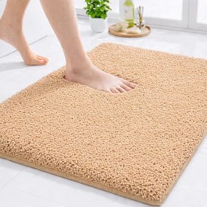 Tapis de salle de bain personnalisé à poils longs, rectangulaire, en microfibre, couleur unie, absorbant, antidérapant pour salles de bain - Product Image 1