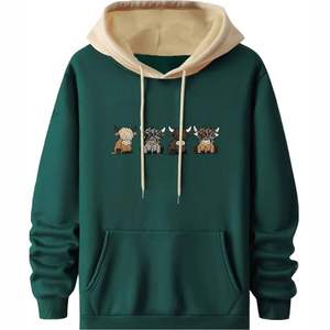 Sudaderas con capucha casuales de talla grande para mujer, OEM, logotipo personalizado, forro polar, color sólido, anti-pilling, transpirables. - Product Image 5