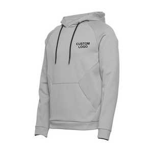 Sweat-shirt à capuche personnalisé pour homme, coupe classique, couleur unie, polyester, tissu molletonné français, vêtement décontracté d'automne avec poche, respirant - Product Image 4