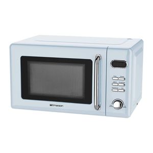 Four à micro-ondes compact rétro pour comptoir avec commande par bouton, écran LED, 700 W, 5 niveaux de puissance, 8 menus automatiques, plateau tournant en verre - Product Image 1