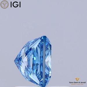 Diamant de laboratoire CVD de forme PRINCESS de 1,00 CARAT avec certificat IGI, couleur bleu vif fantaisie, clarté VS1, pour un beau cadeau - Product Image 4