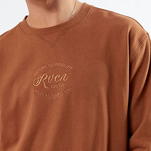 เสื้อสเวตเชิ้ตคอกลมสีน้ำตาลสำหรับผู้ชาย ทรงปกติ ผ้าฝ้าย 100% ปักโลโก้ สวมใส่สบายๆ สำหรับฤดูใบไม้ร่วง - Product Image 4