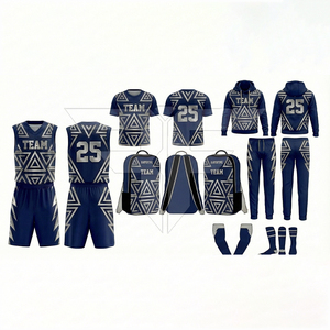 ชุดบาสเก็ตบอลชายคุณภาพสูงแบบสั้น คอมโบเซ็ต 100% โพลีเอสเตอร์ ระบายอากาศ ป้องกันแบคทีเรีย เอวยางยืด ไซส์ใหญ่ - Product Image 2