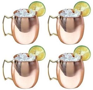 Copper mule mug <b>set</b> for artistic cocktail lounge aesthetics hammered finish metal cups durable reusable party serving mugs - Product Image 1