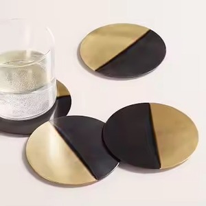 Metal Coasters Set Luxury Drink Mats Decorative <b>Table</b> <b>Protectors</b> for Home Dining Restaurant Hotel Bar Party - Product Image 2