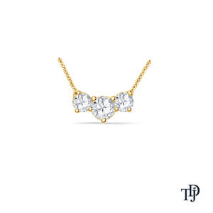 Colgante Solitario de Tres Piedras en Oro de 18K para Mujer, Joyería de Compromiso, Fabricante Mayorista y Minorista OEM - Product Image 2