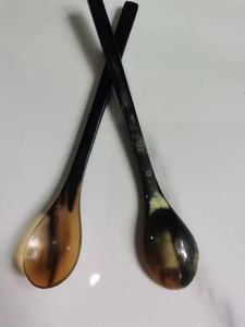 Best Selling <b>Small</b> Buffalo Horn Eco-Friendly <b>Mirror</b> Flatware Set for Home Kitchen Serving Salad Coffee Tea Manufactured India - Product Image 5