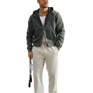 Custom Vintage Wash Double Zip Hoodie for Men – Premium Heavyweight Oversized Full Zip Fleece Sweatshirt - Product Image 5