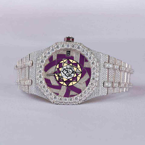 Reloj de Lujo de Alta Gama con Diamantes Moissanite, Acero Inoxidable, Estilo Hip Hop, Movimiento de Cuarzo, Pantalla Digital, Unisex, Ligero y Personalizable - Product Image 1