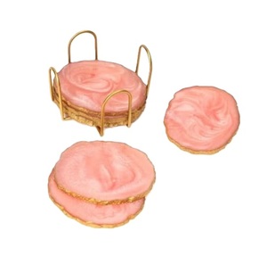 Ensemble de sous-verres en résine et bois au design personnalisé, sous-verres en résine époxy, tapis et dessous de plat pour la salle à manger à prix très bas - Product Image 2