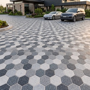 400x400mm 12mm Heavy Duty Vitrified Parking <b>Floor</b> Tiles Punch Finish Outdoor Anti Slip Driveway <b>Garden</b> Walkway Commercial - Product Image 5