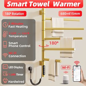 SIOYIE Scaldasalviette Elettrico Intelligente da Parete, Rotante e Riscaldato, con Timer Smart e Funzionalità a Basso Consumo Energetico per Bagno - Product Image 2