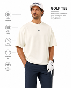 Primora Global Ensemble de T-shirts en polyester tricoté surdimensionnés pour hommes, séchage rapide, couleur unie, décontracté, été, golf, athleisure, manches courtes, ODM - Product Image 3