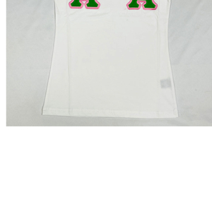 Alfa |   Kapa |   Camiseta Alpha Personalizada para Mujer, Bordada con Diseño Griego, Jersey Premium |   Camiseta de algodón con cuello en V para mujer con bordado de hermandad - Product Image 5