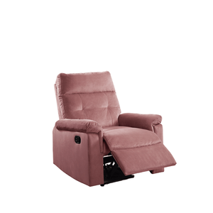 Luxurious Blush Pink Velvet Motion <b>Recliner</b> Chair 1pc Manual Motion Plush Armrest Tufted Back Couch Living Room Furniture - Product Image 6