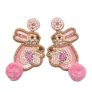 Newly Luxury Flower Shape <b>Stud</b> <b>Earrings</b> Fancy Unique Yellow Red Beaded Cute Jewelry Party Wedding Gifts for Woman - Product Image 4
