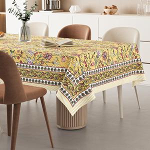 Handmade Simple Style Floral Cotton <b>Tablecloth</b> Rectangular Washable Eco-Friendly Reusable Custom for Home Wedding Banquet Party - Product Image 3