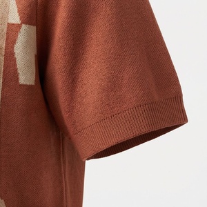 Polo en tricot à imprimé géométrique pour homme, manches courtes, coupe décontractée - Product Image 6