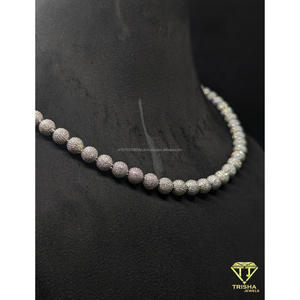 Collar de Bolas de Moissanita Brillante en Plata de Ley 925, Joyería de Alta Gama de Trisha Jewels - Product Image 2