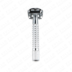 Rasoir de sécurité professionnel en acier inoxydable double tranchant pour barbiers, modèle papillon argenté - Product Image 3