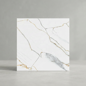 Suelo de tablones de vinilo de lujo oscuro blanco con aspecto de mármol, superficie de Coral de cristal de vinilo SPC, azulejos de estacionamiento de cerámica de 400x400mm - Product Image 5