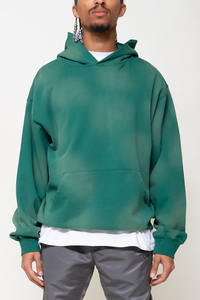 Sweat-shirts à capuche de haute qualité, style streetwear, effet délavé, broderie, manches longues, tendance, pour hommes, couleur personnalisable - Product Image 3