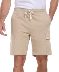 Men's 100% Cotton Vintage Sweat Shorts Pockets Solid Pattern Fleece Jogger Gym Wear Casual Lounge Workout Eco-Friendly - Product Image 1