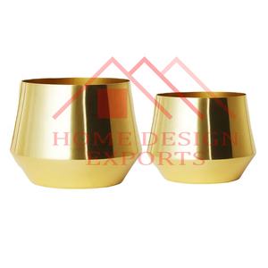 Maceta de metal dorada para interiores moderna, maceta de metal redonda decorativa para Decoración de mesa - Product Image 4