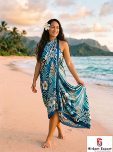 Paréo Hawaïen en Satin Personnalisé, Sarong Polynésien, Cache-maillot Floral pour la Plage, Fabricant et Fournisseur OEM ODM - Product Image 5