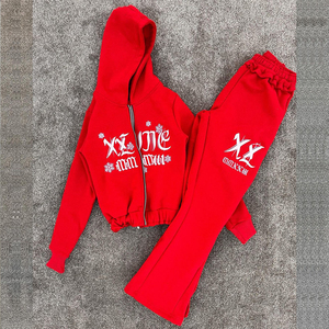 Custom Premium Cotton Sweatsuit Set <b>Men</b>’s Heavyweight Fleece Hoodie & Jogger Set - Product Image 4