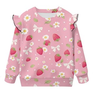 Sweat-shirt tricoté personnalisé pour bébé, col rond, manches longues, décontracté, écologique, avec manches évasées, vente en gros - Product Image 1