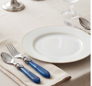 Ensemble de couverts argentés à manche bleu, élégants en acier inoxydable, pour table à manger, mariage, cuisine, fête et usage quotidien - Product Image 5