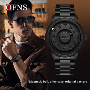 Magnetic Ball Bearing <b>Watch</b> Cool <b>Black</b> Technology Mirrorless 30M Waterproof Quartz <b>Watch</b> Luxury Box Set - Product Image 3